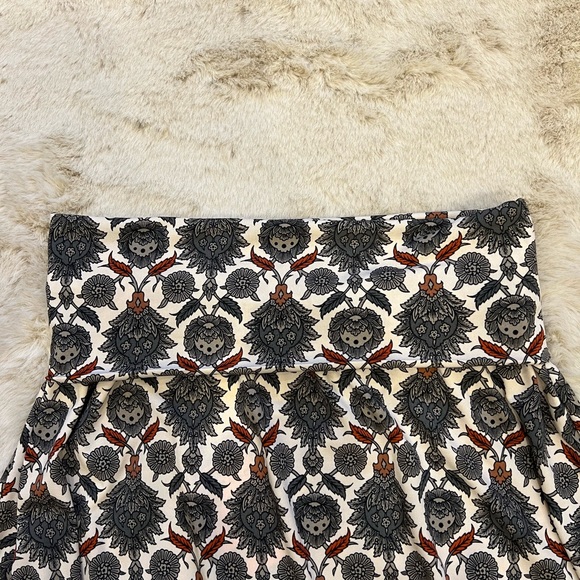 MAX STUDIO skirt printed foldover waistband a-line stretch - Picture 3 of 13